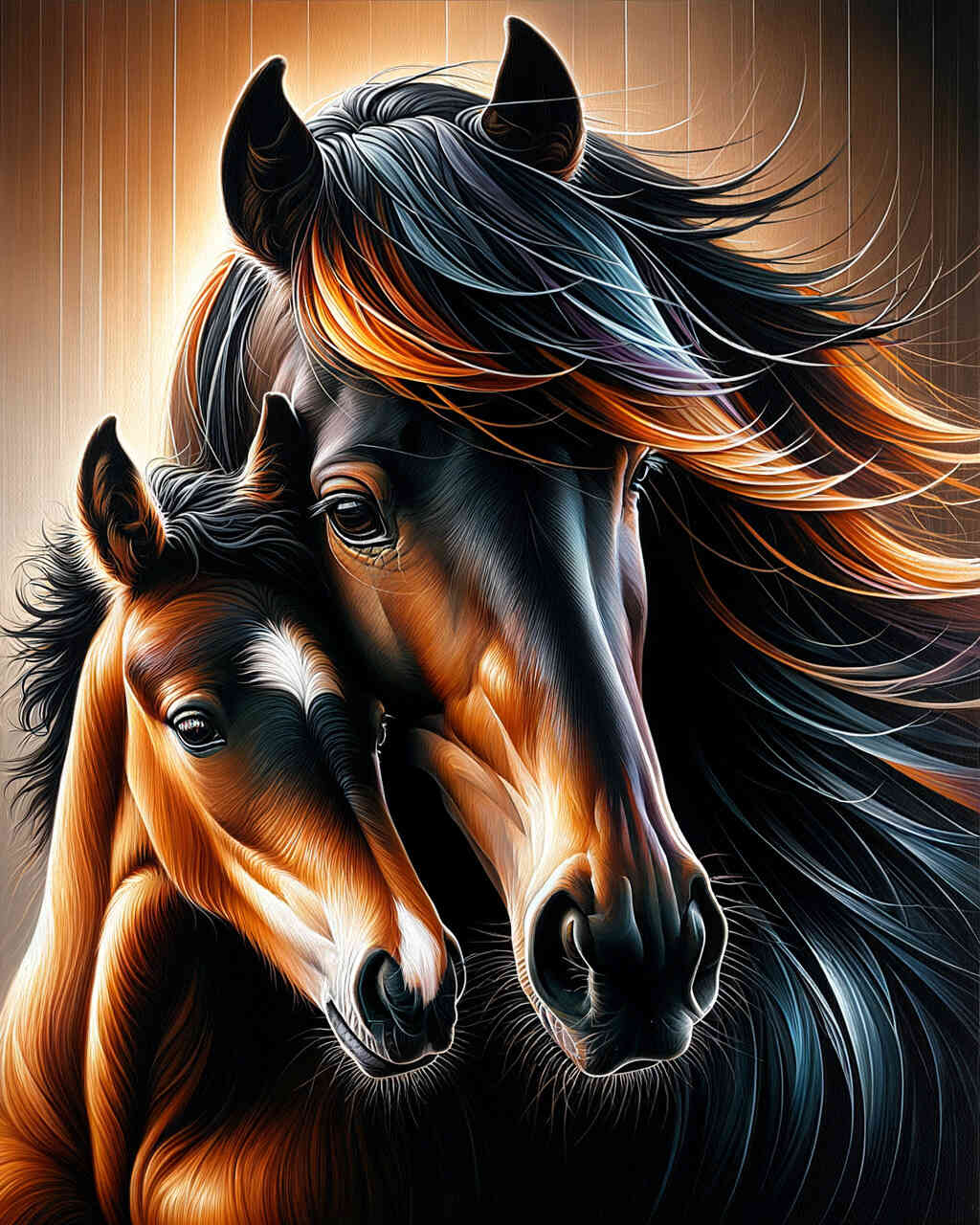 Diamond Painting - Stute mit Fohlen