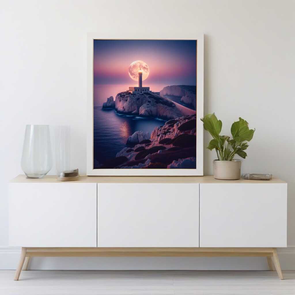 Diamond Painting - Leuchtturm, Vollmond