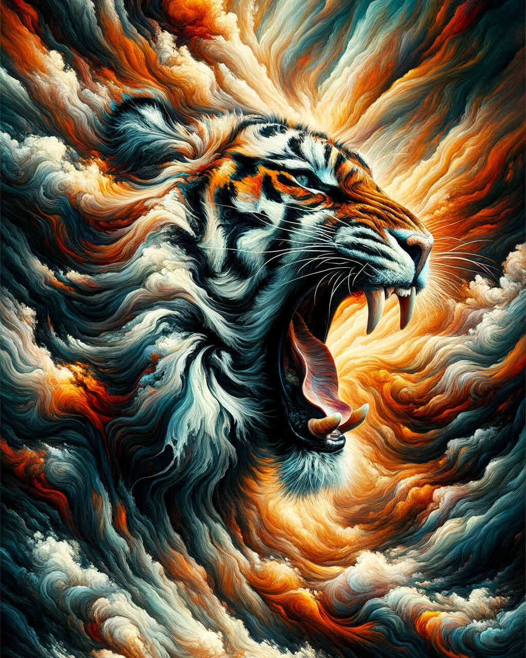 Diamond Painting - Brüllender Tiger