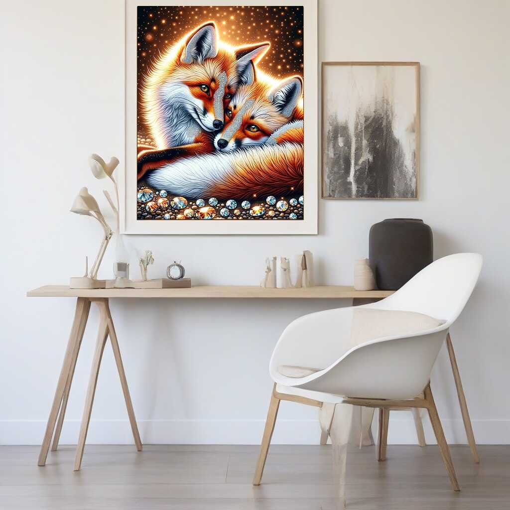 Diamond Painting - Fuchspärchen