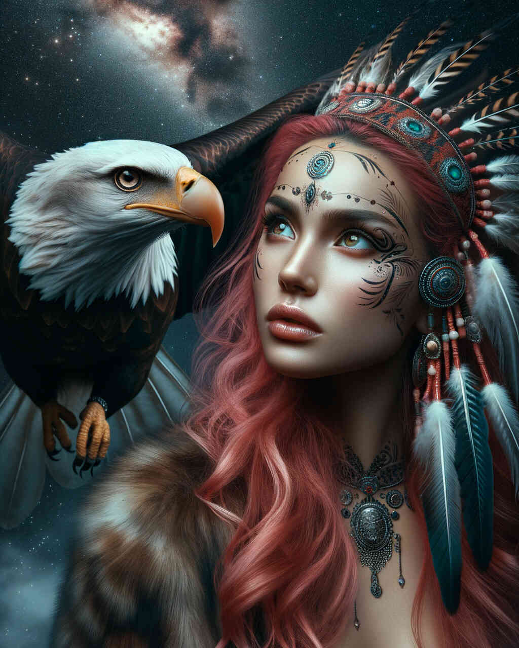 Diamond Painting - Adler und Frau
