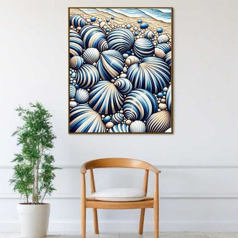 Diamond Painting - Gestreifte Muscheln
