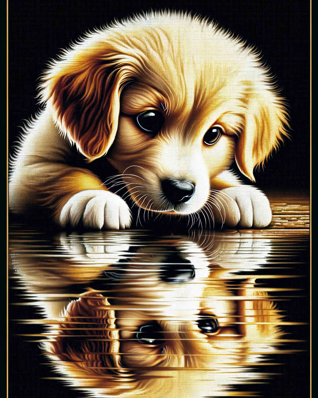 Diamond Painting - Goldenretriver Spiegelbild