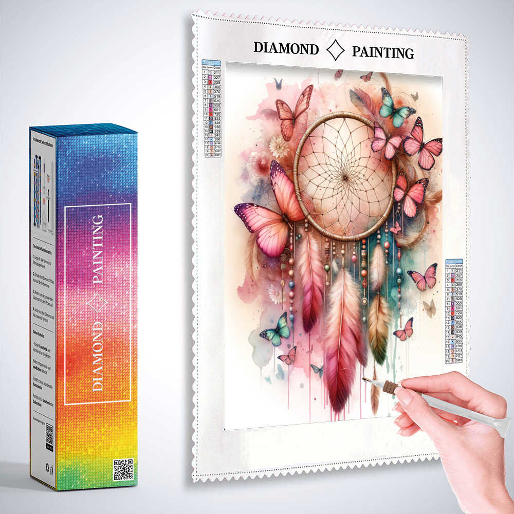 Diamond Painting - Schmetterlinge und Traumfänger