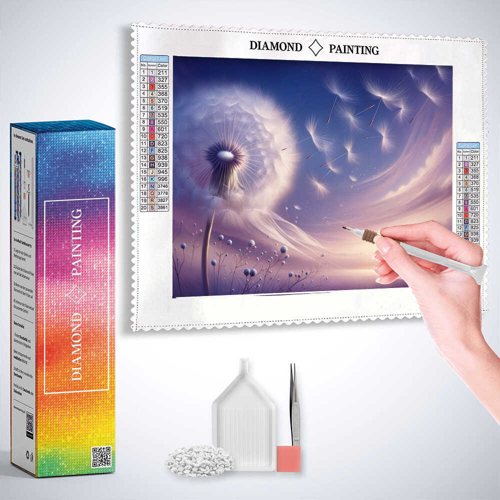 Diamond Painting - Pusteblume Lila Himmel