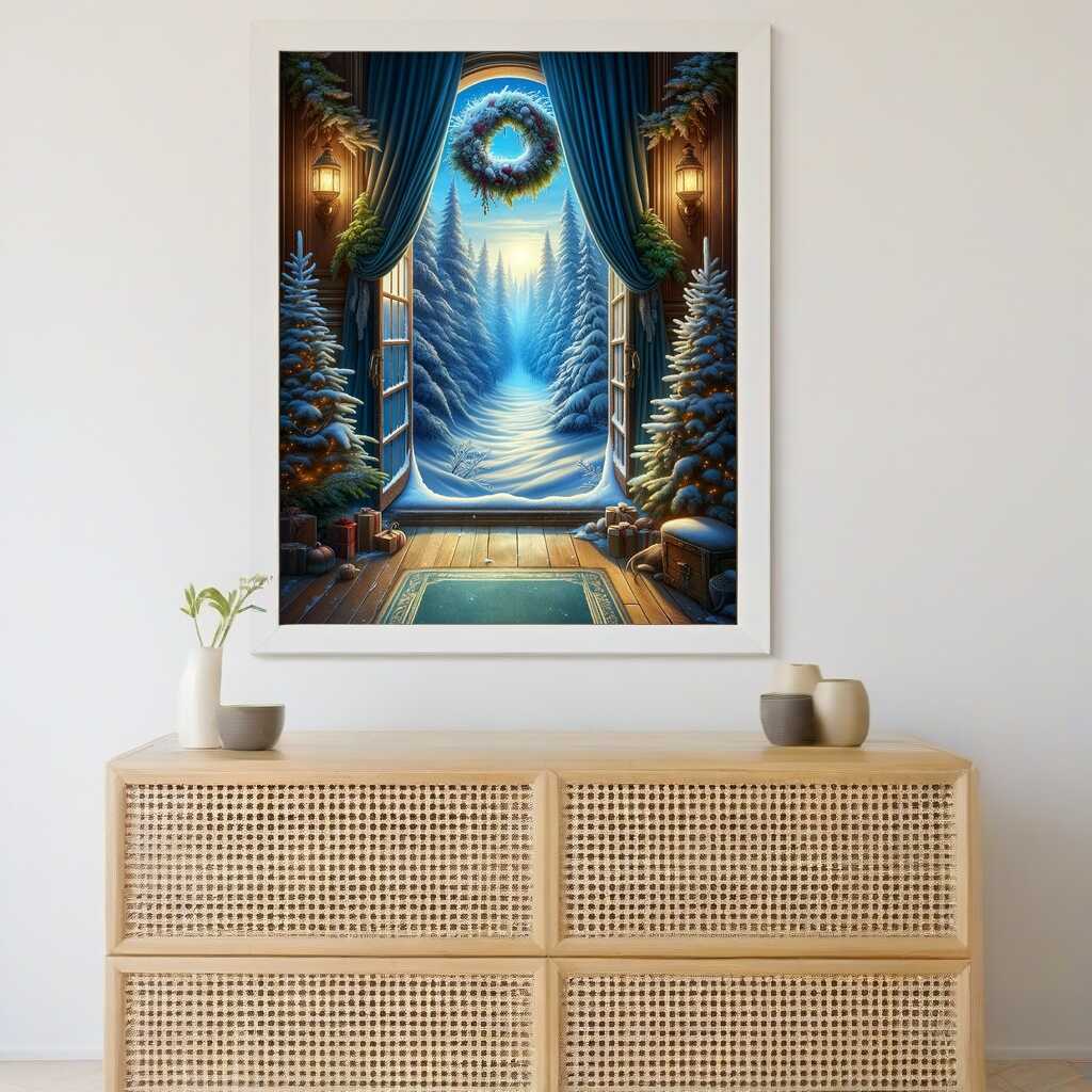 Diamond Painting - Fenster in den Winterwald
