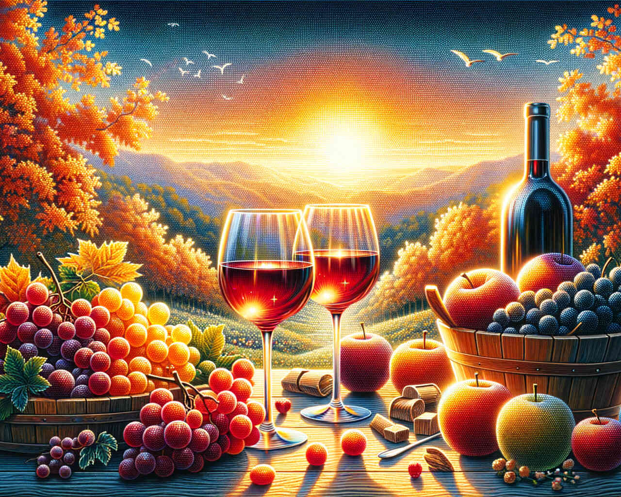 Diamond Painting - Weinabend