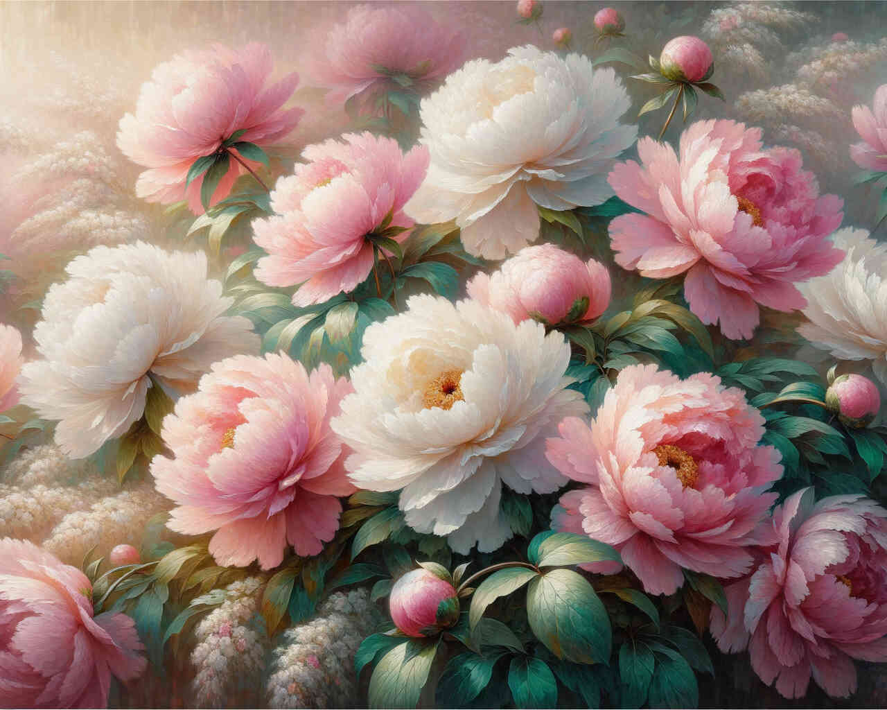 Diamond Painting - Rosa Blumenstrauß, Pfingstrosen