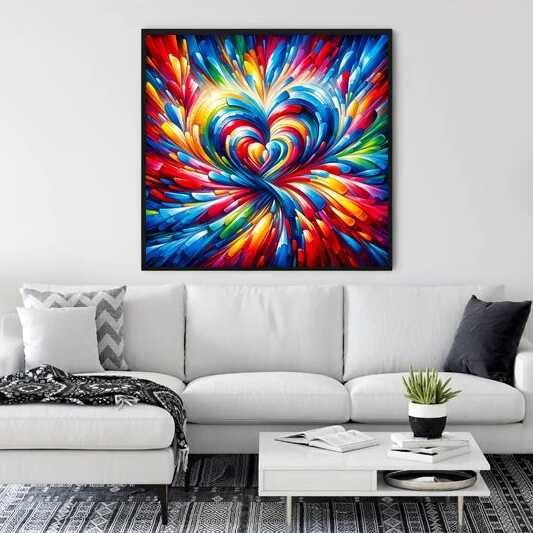 Diamond Painting - Herzen bunt und abstrakt