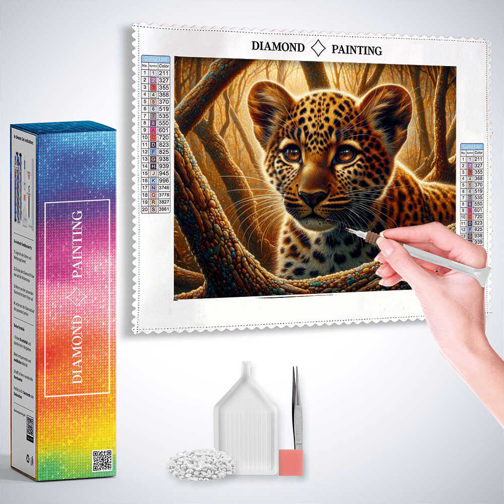 Diamond Painting - Leopard Junges