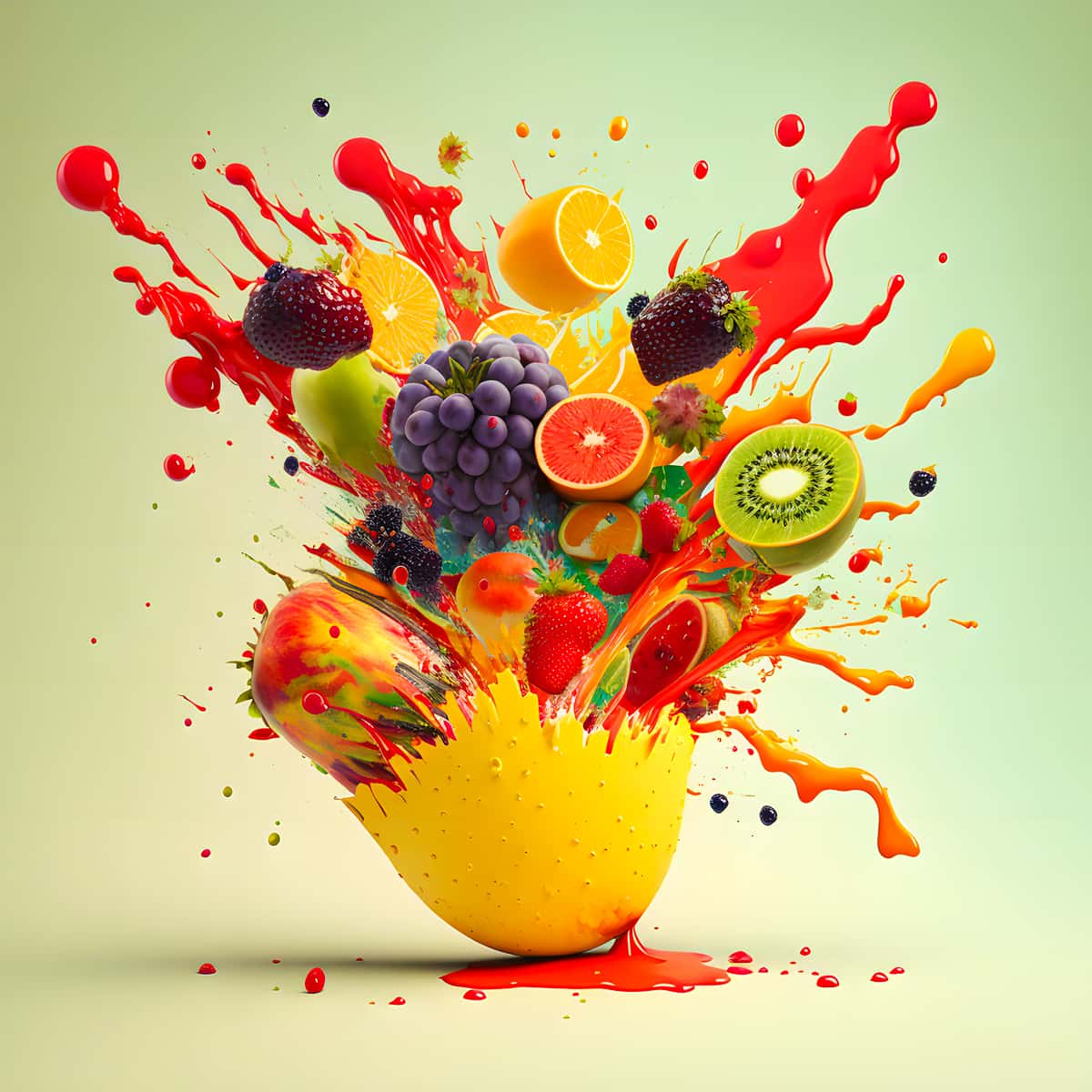 AB Diamond Painting - Fruchtexplosion Destroy - gedruckt in Ultra-HD - AB Diamond, Früchte, Küche, Neu eingetroffen, Obst, Quadratisch