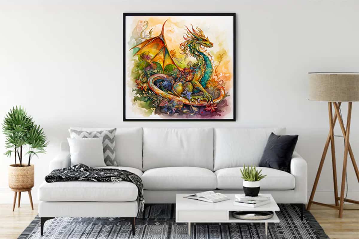 Diamond Painting - Flügel der Freiheit - gedruckt in Ultra-HD - Drachen, Fantasy, Neu eingetroffen, Quadratisch