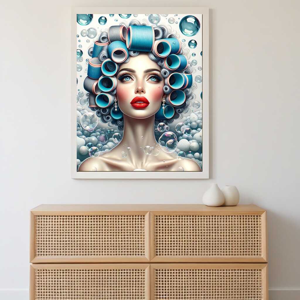 Diamond Painting - Frau mit Lockenwicklern