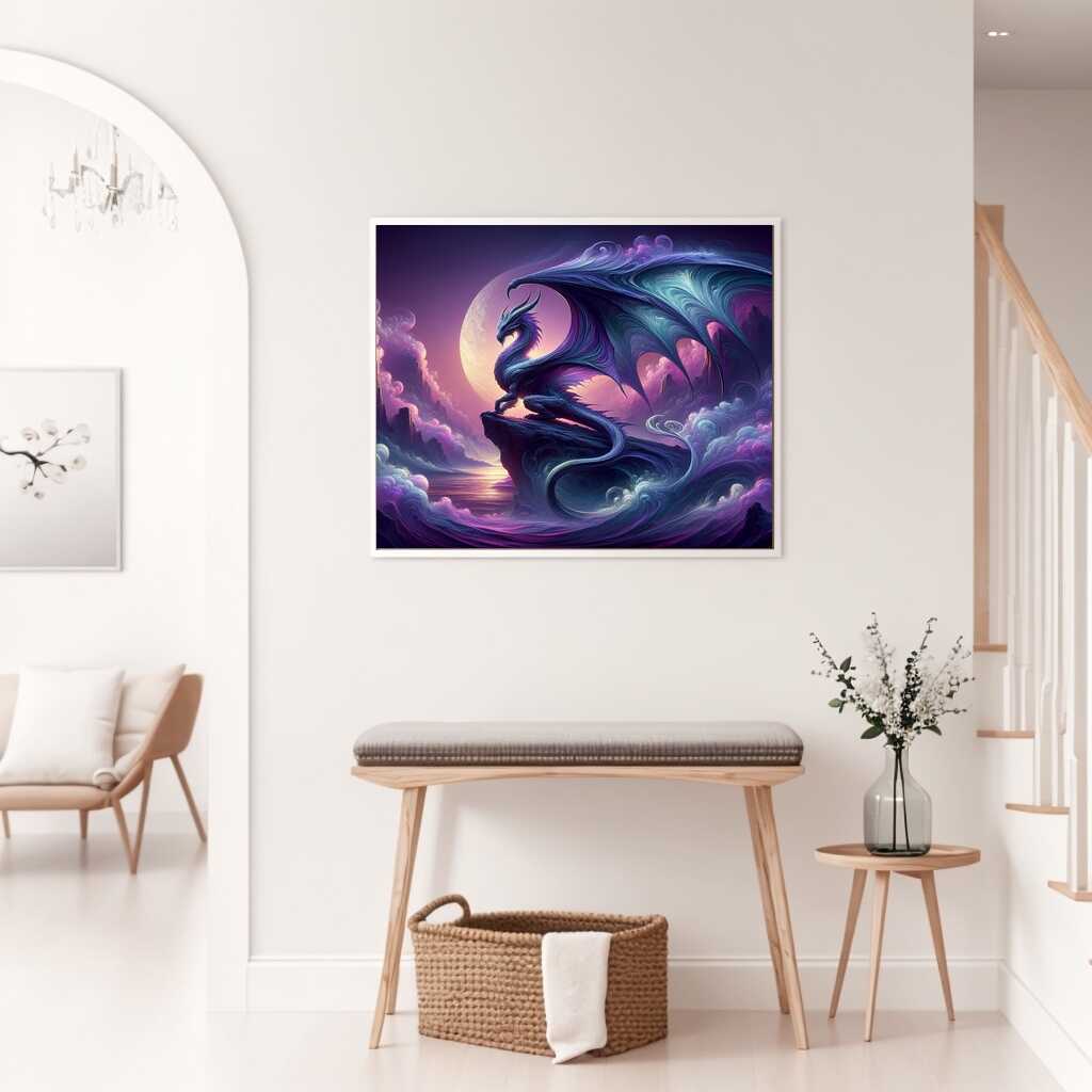 Diamond Painting - Drache Lila Himmel