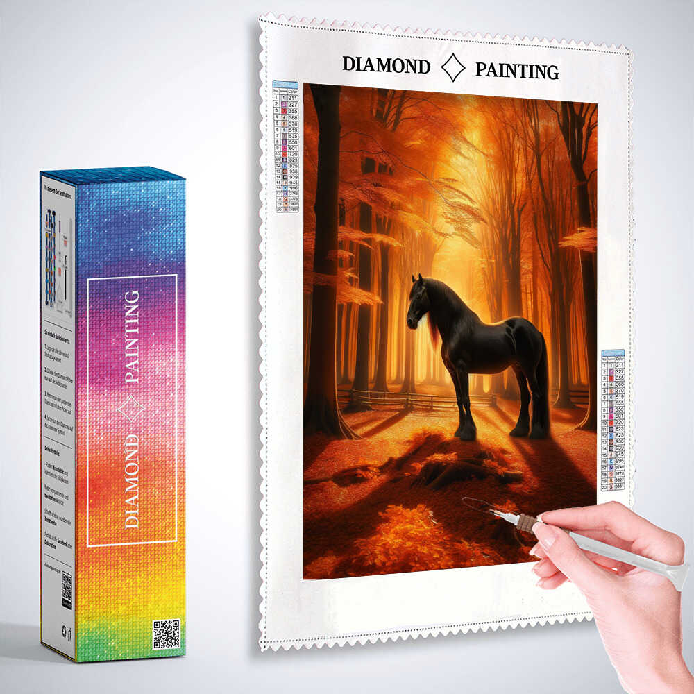 Diamond Painting - Anmutiges schwarzes Pferd