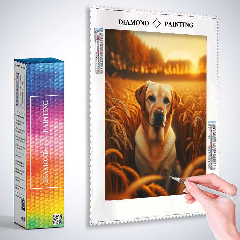 Diamond Painting - Labrador im Feld