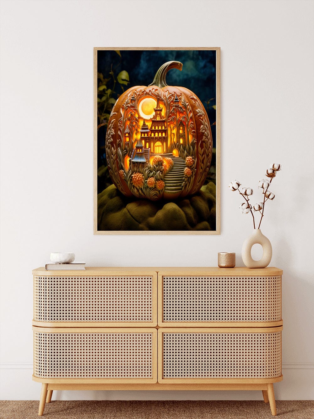 Diamond Painting - Halloween, beleuchteter Kürbis