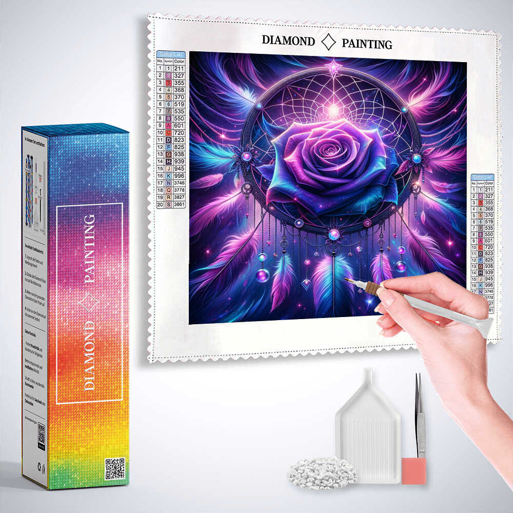 Diamond Painting - Traumfänger Rose in Lila