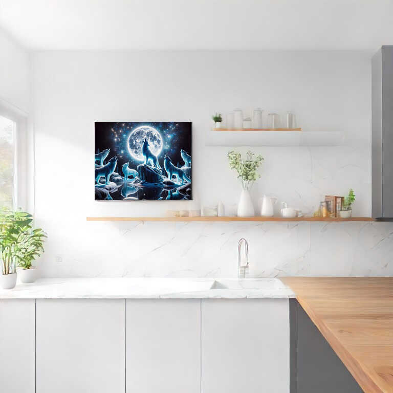 Diamond Painting - Wölfe heulen Vollmond an