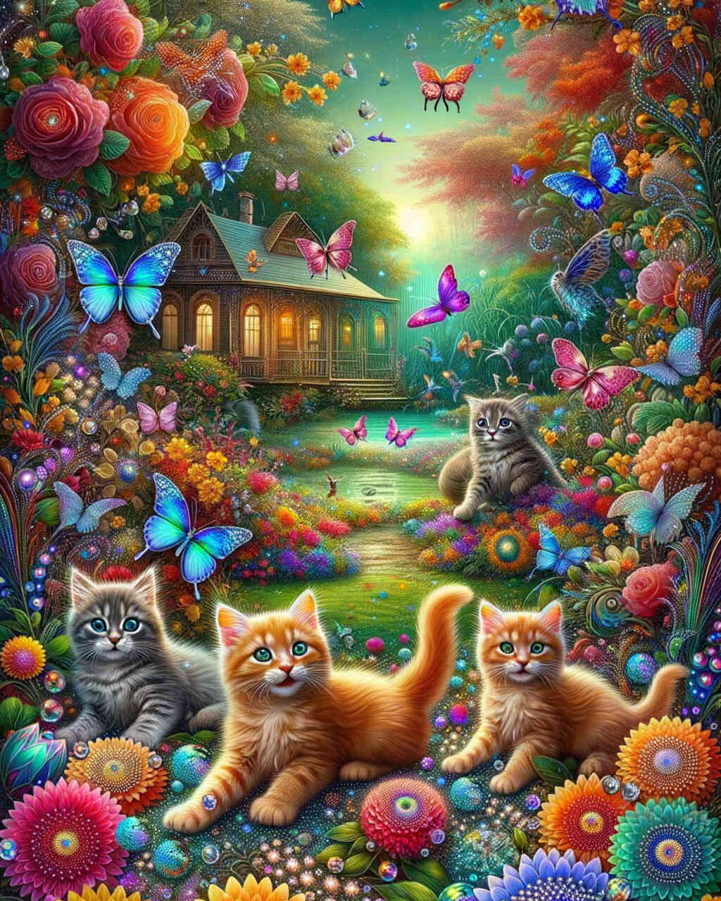 Diamond Painting - Katzengarten