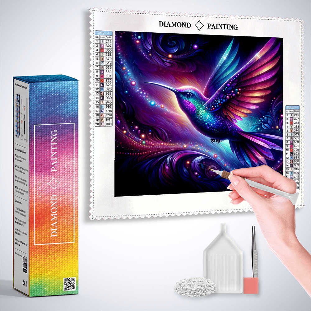Diamond Painting - Kolibri, Bunt