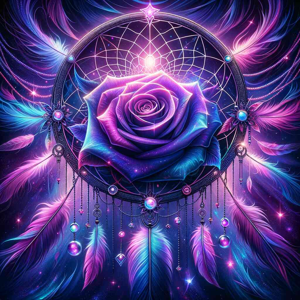 Diamond Painting - Traumfänger Rose in Lila