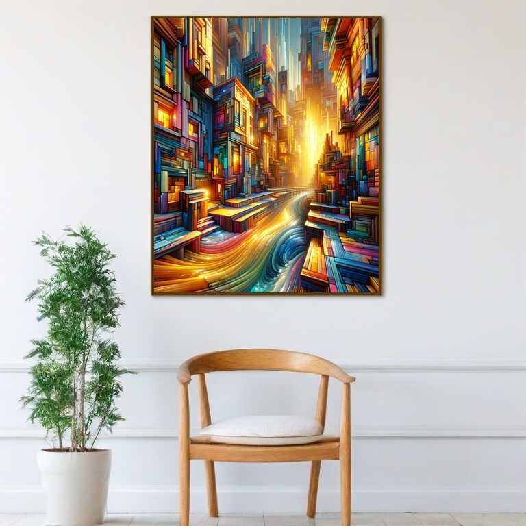 Diamond Painting - Schiefe abstrakte Stadt
