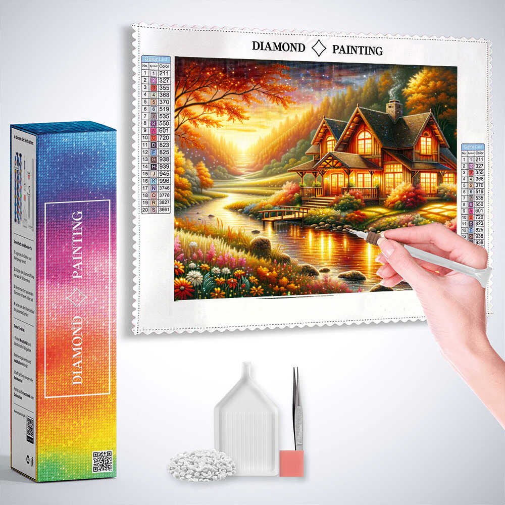 Diamond Painting - Haus in den Wiesen