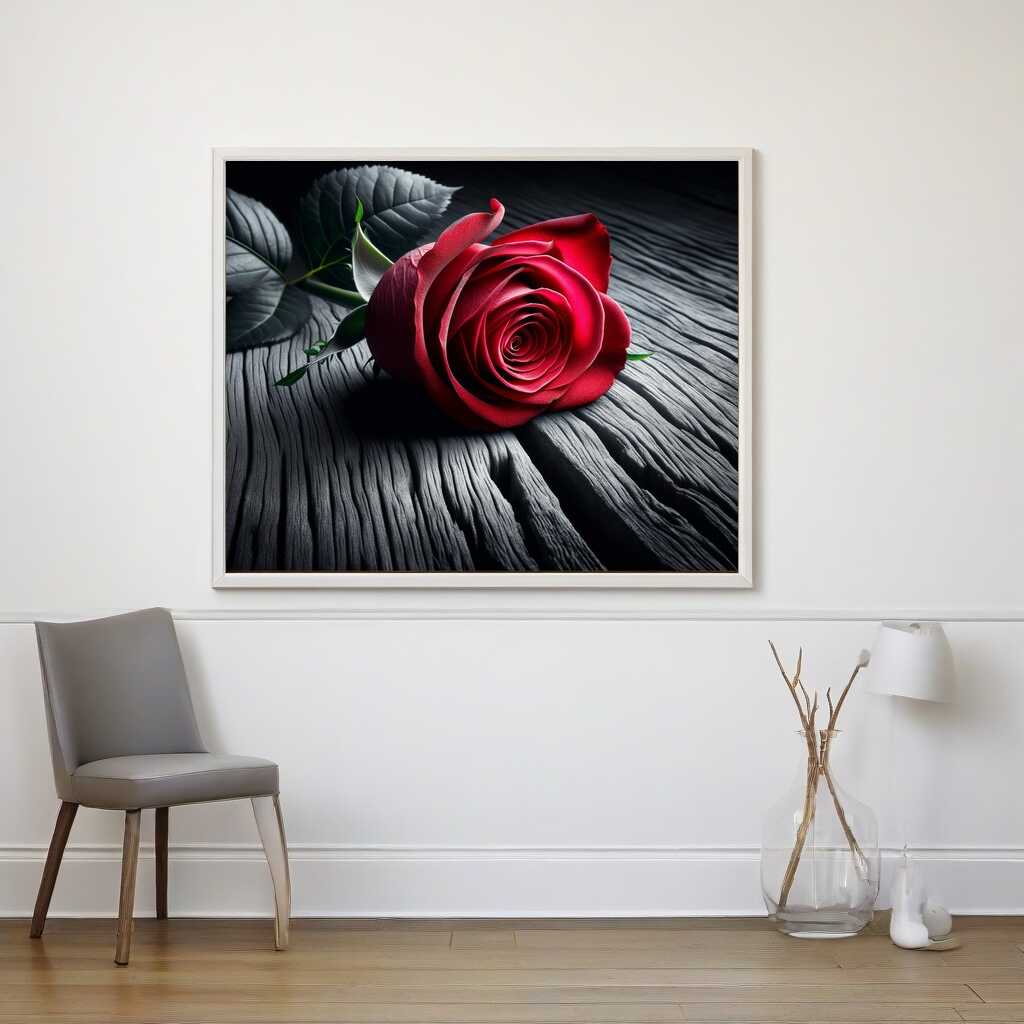 Diamond Painting - Rose auf Holz