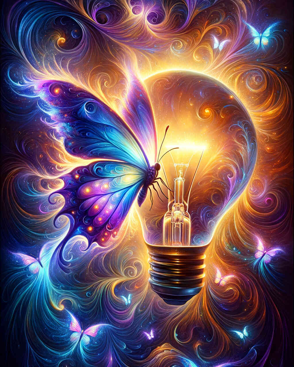 Diamond Painting - Schmetterling in Glühbirne
