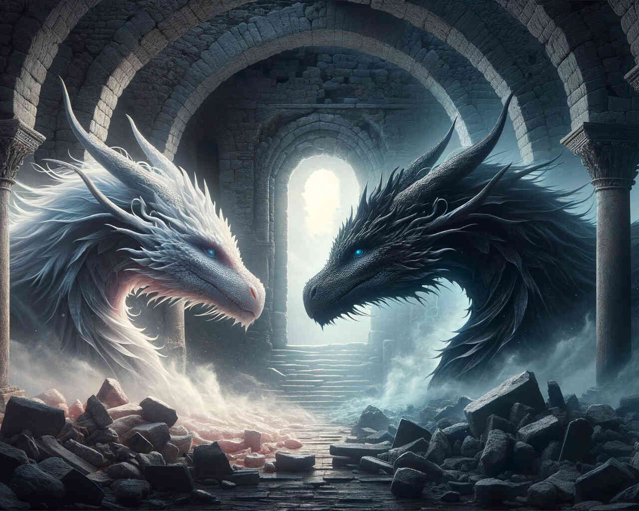 Diamond Painting - Schwarz und Weiß, Drachen