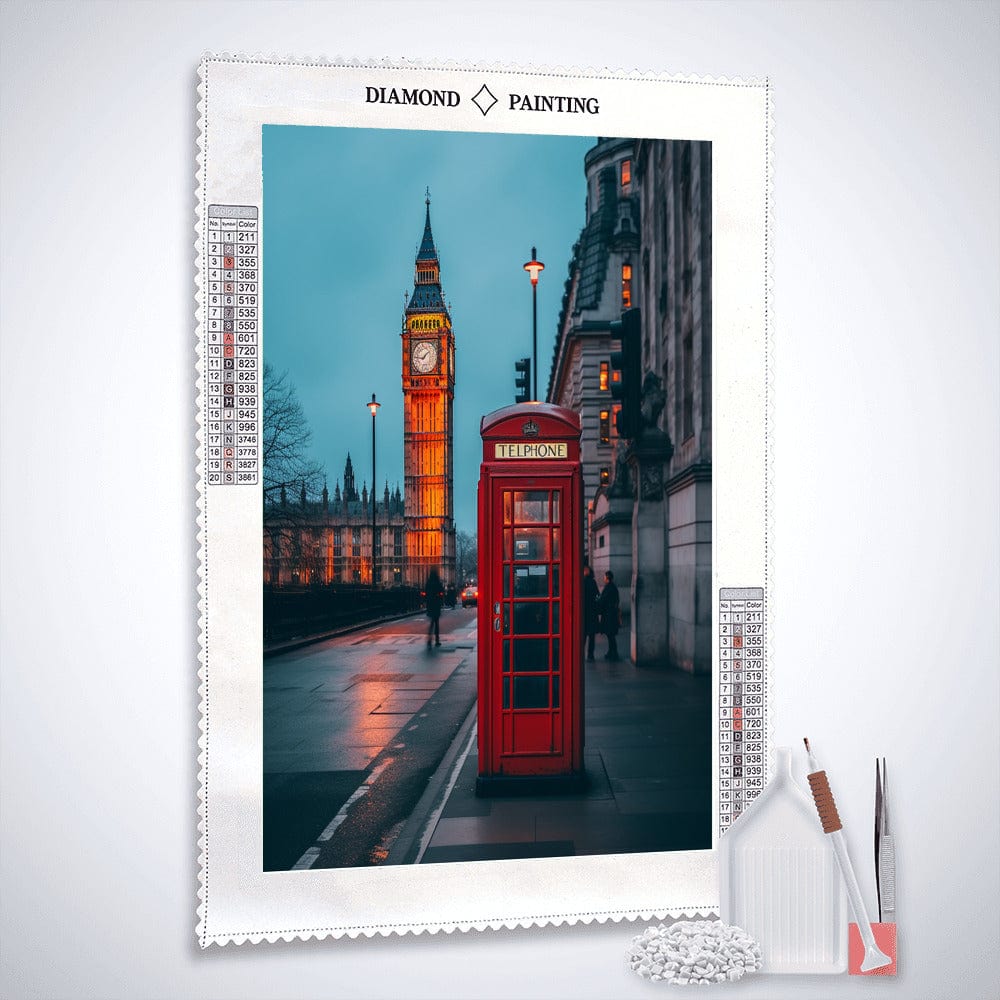 Diamond Painting - London, Telefonzelle