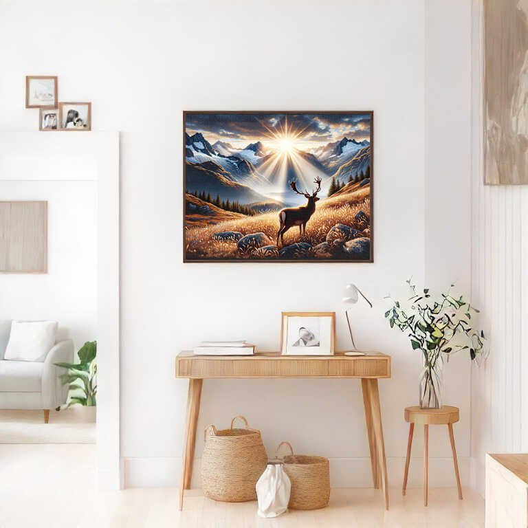 Diamond Painting - Hirsch auf Berg