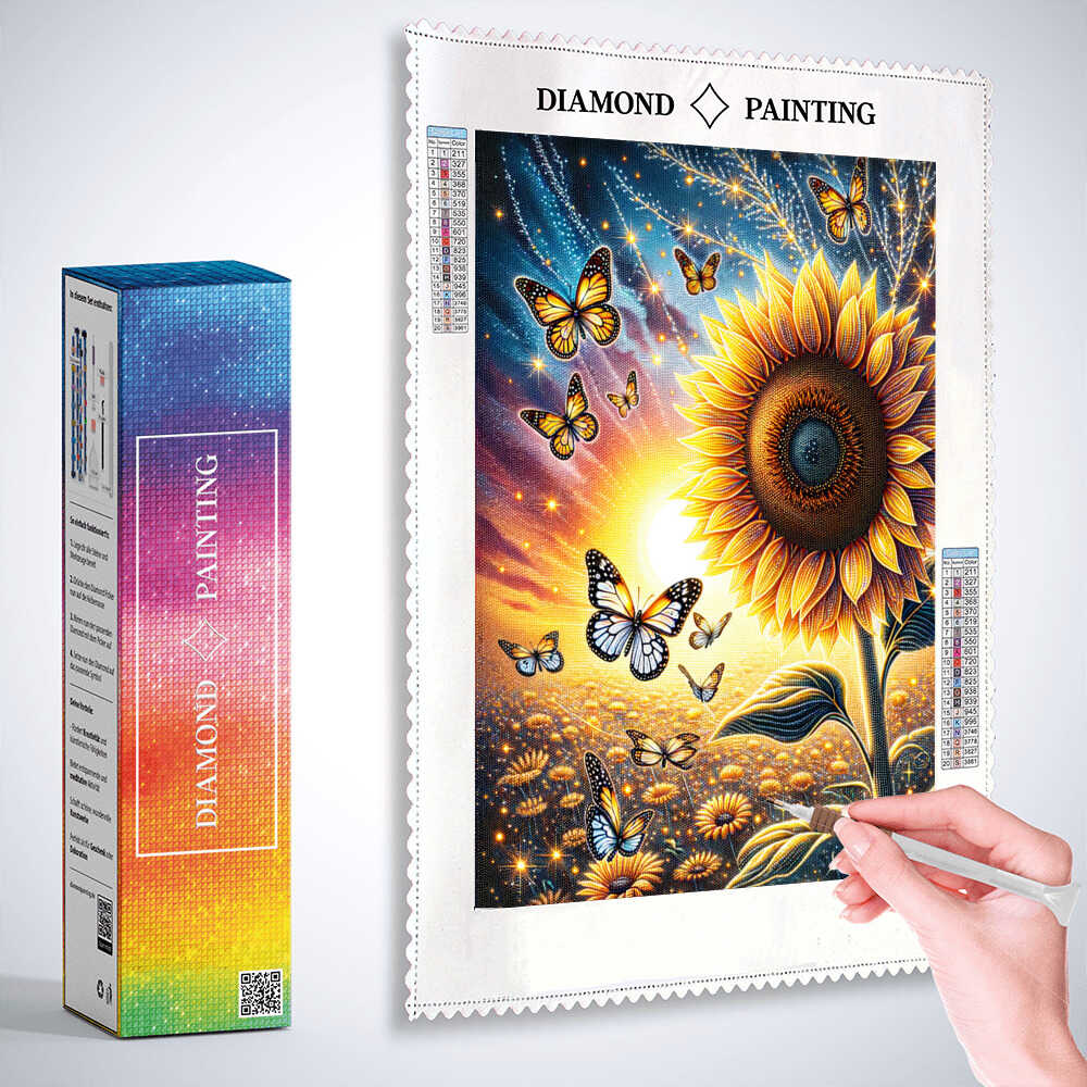 Diamond Painting - Sonnenblume Schmetterling