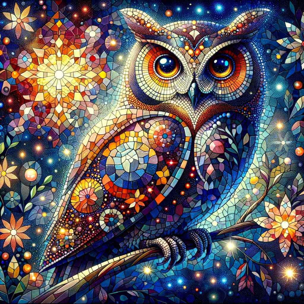 Diamond Painting - Mosaik Eule