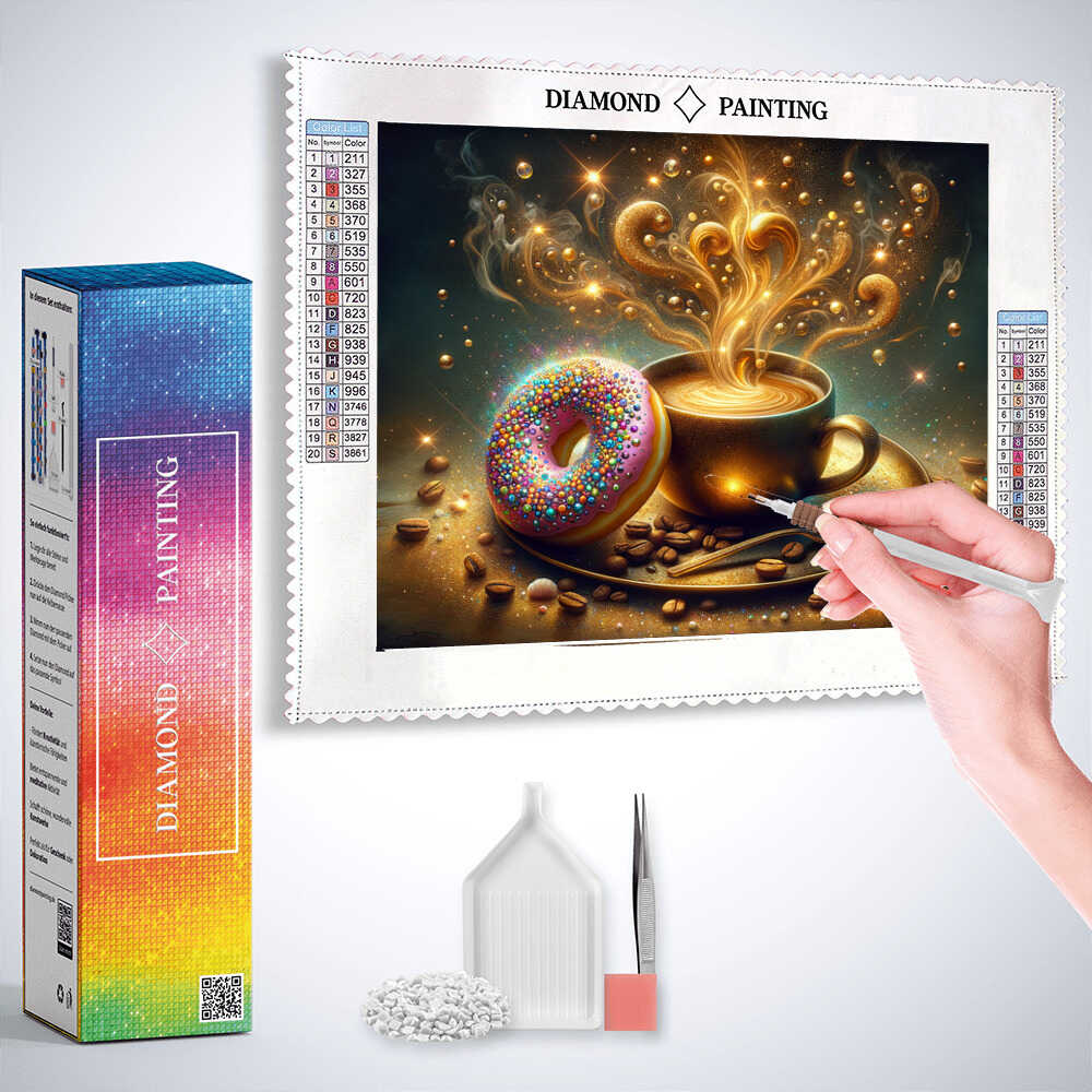 Diamond Painting - Kaffe und Donut