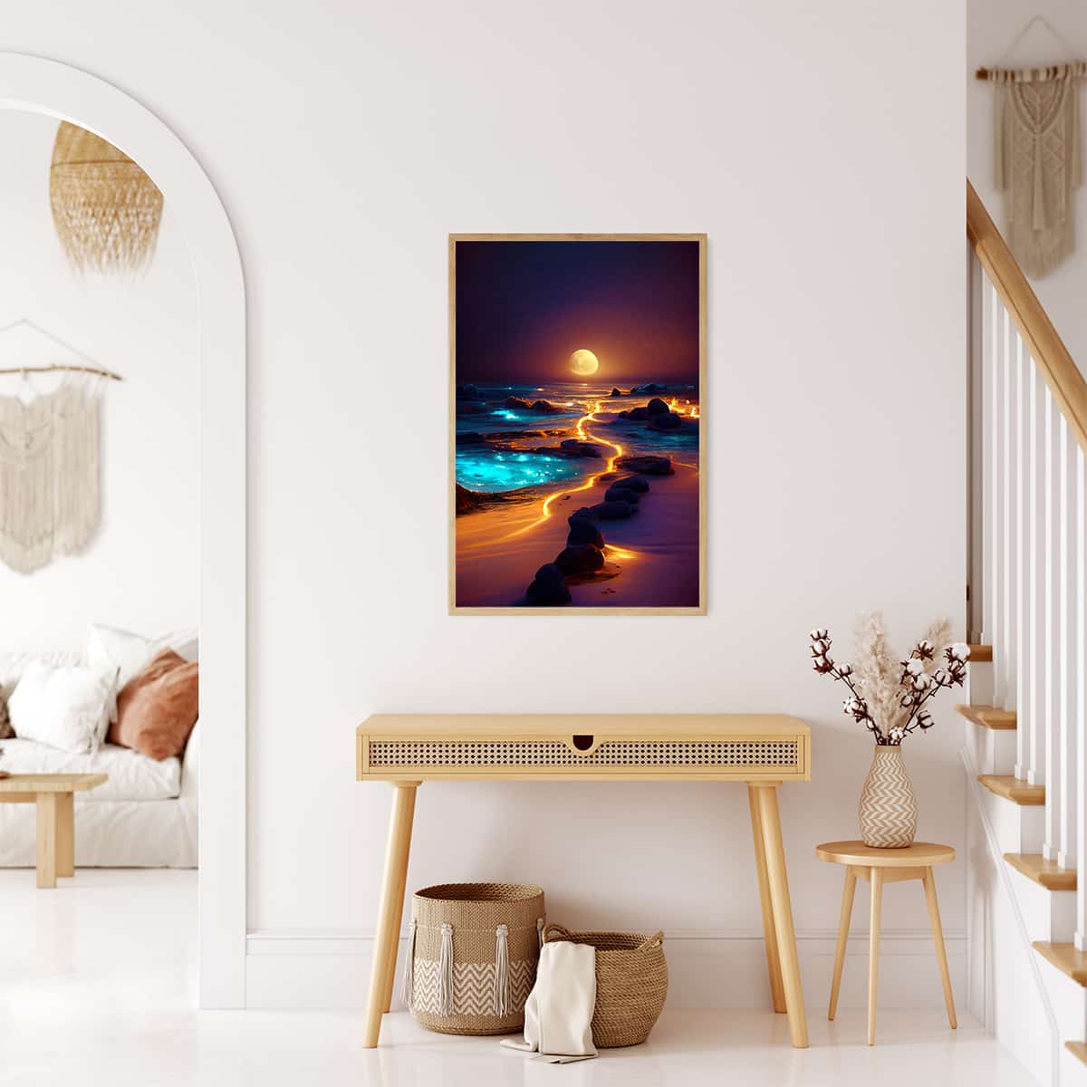 AB Diamond Painting - Lichtweg am Strand - gedruckt in Ultra-HD - AB Diamond, Landschaft, Neu eingetroffen, Strand, Vertikal