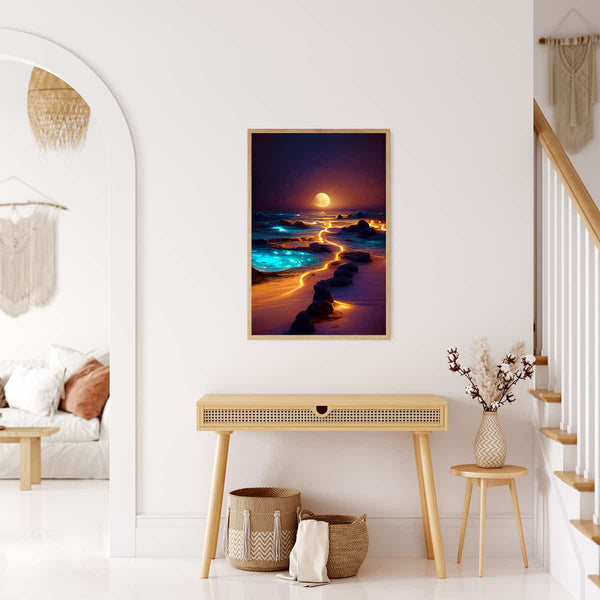 Malen nach Zahlen - Lichtweg am Strand - hochwertige Leinwand - 170523, Landschaft, Neu eingetroffen, Strand, Vertikal