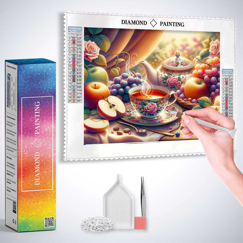 Diamond Painting - Teetasse, Früchte