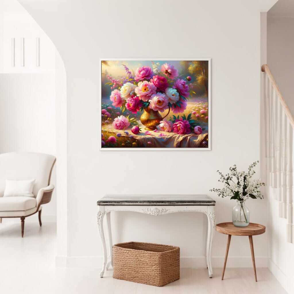 Diamond Painting - Pfingstrosenstrauß, Wiese