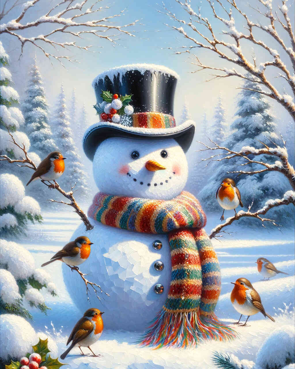Diamond Painting - Angezogener Schneemann
