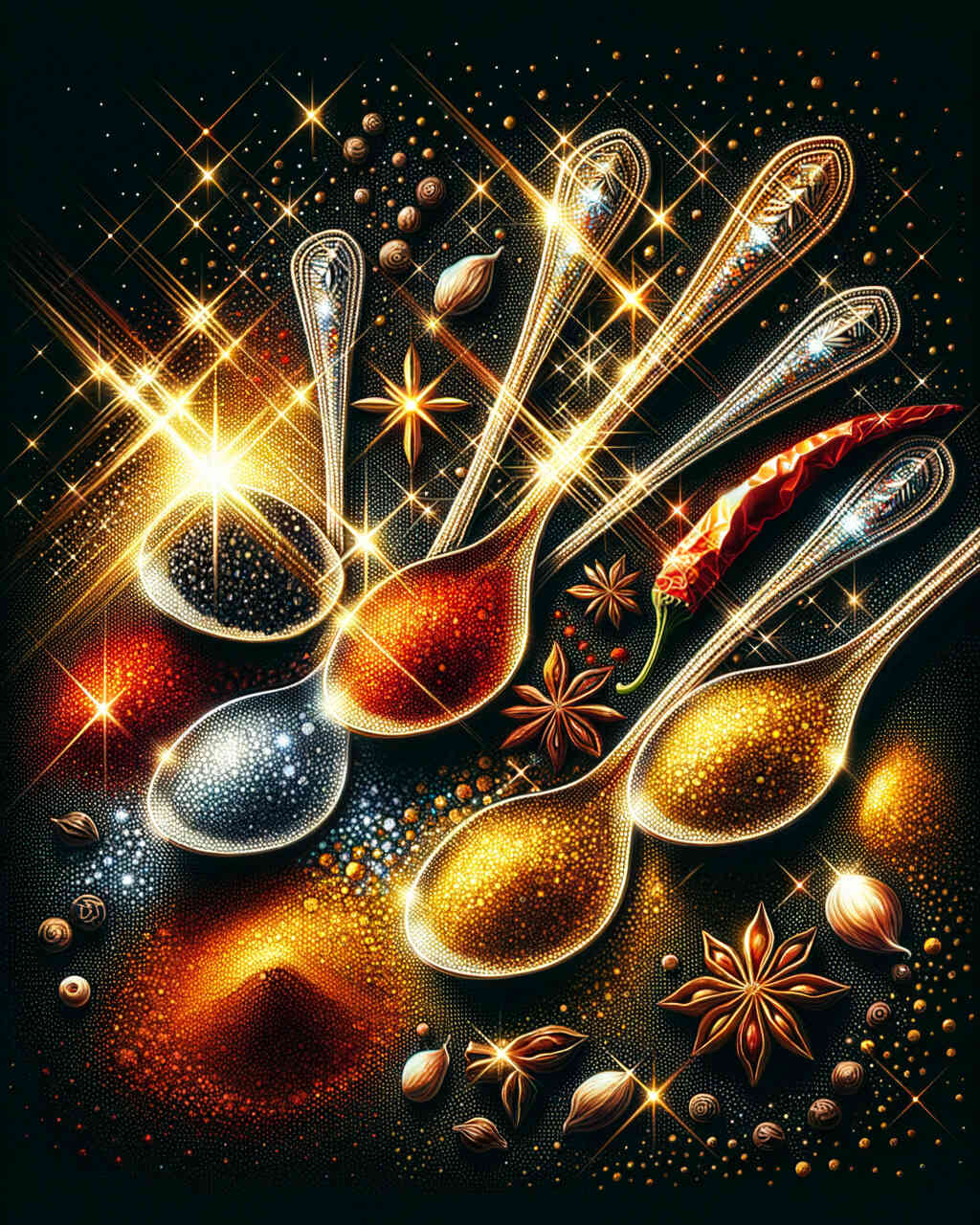 Diamond Painting - Gewürzvielfalt auf dem Löffel