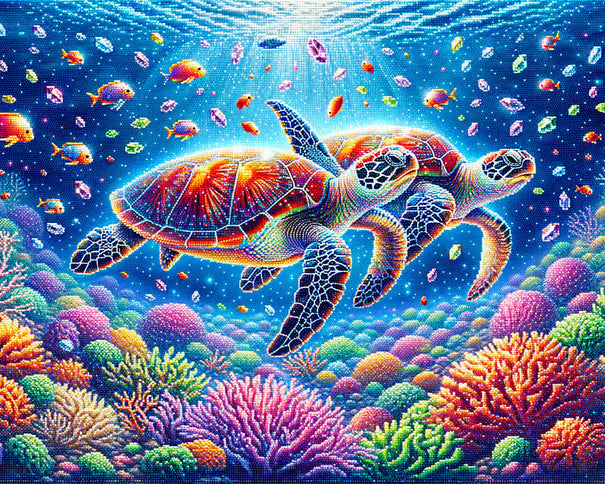 Diamond Painting - Schildkröten Liebe