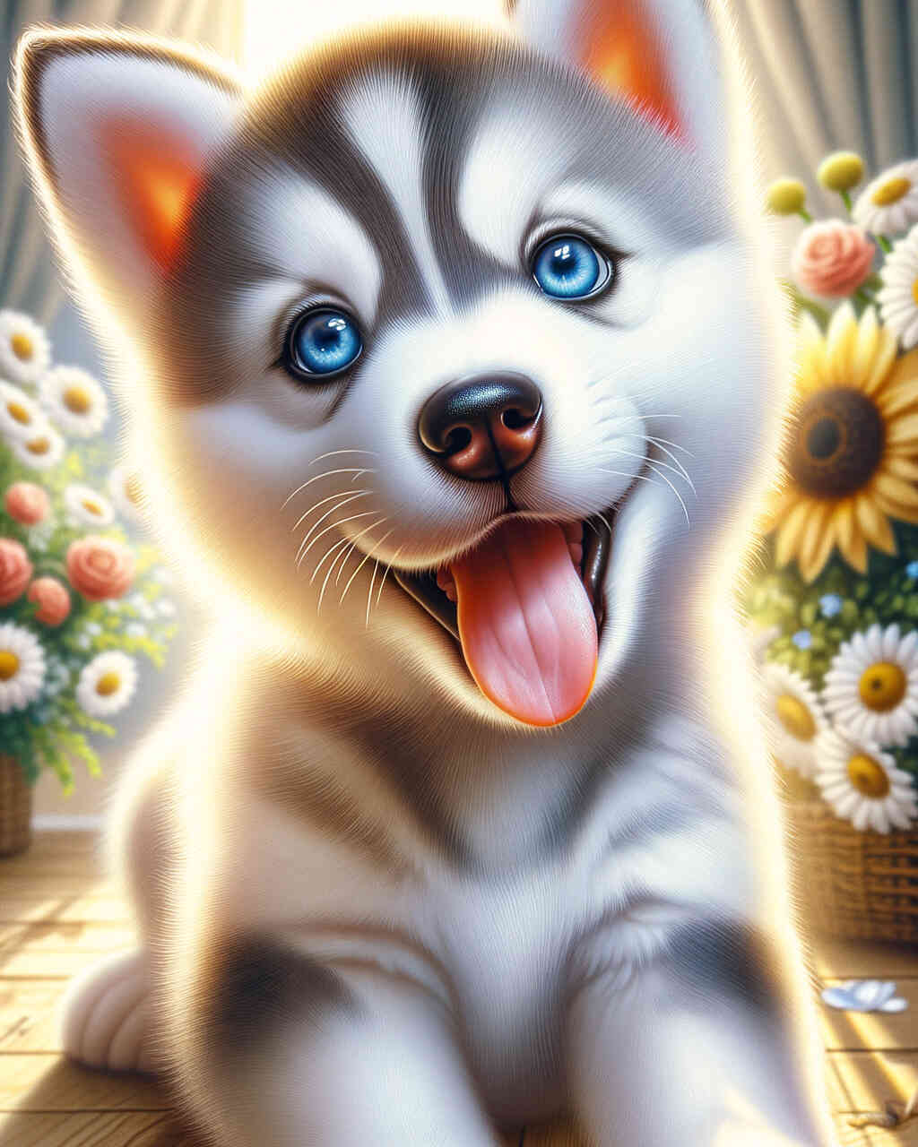 Diamond Painting - Husky Welpe vergnügt