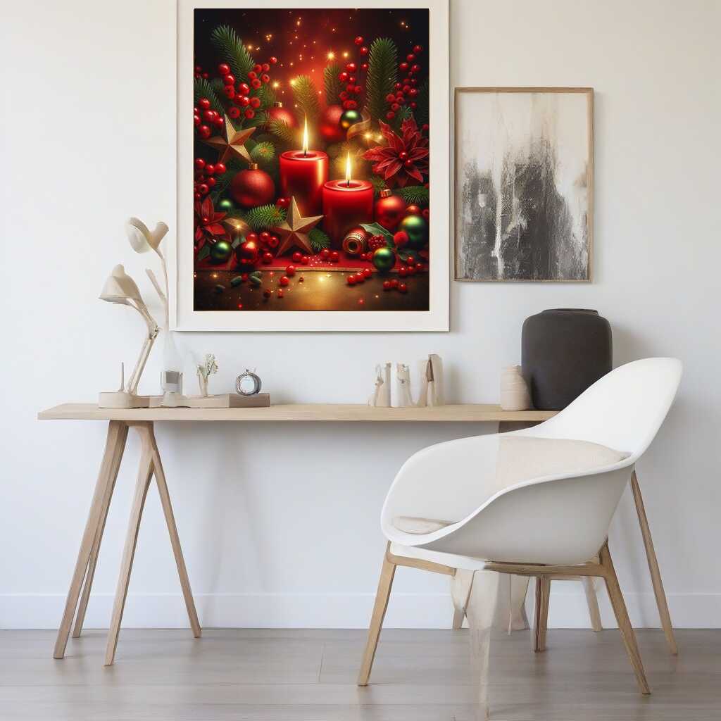 Diamond Painting - Weihnachtsstern mit Kerzen