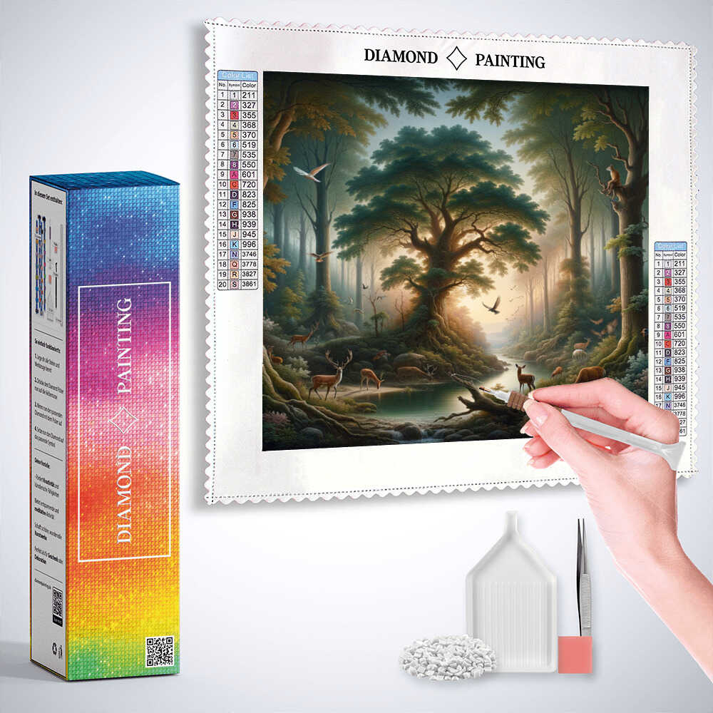 Diamond Painting - Morgenlicht im Zauberwald