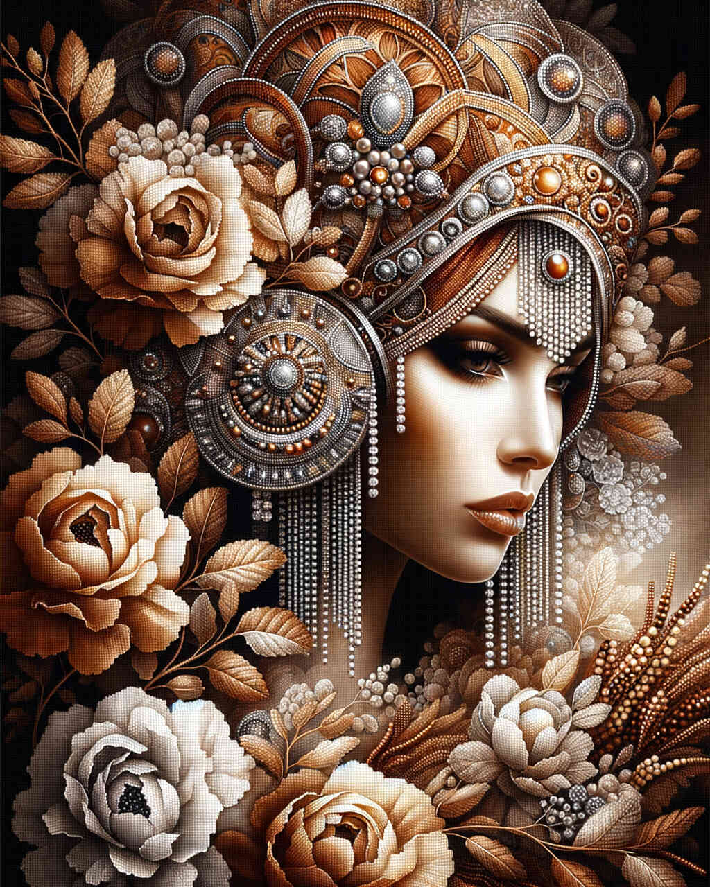 Diamond Painting - Frau mit Blumenschmuck