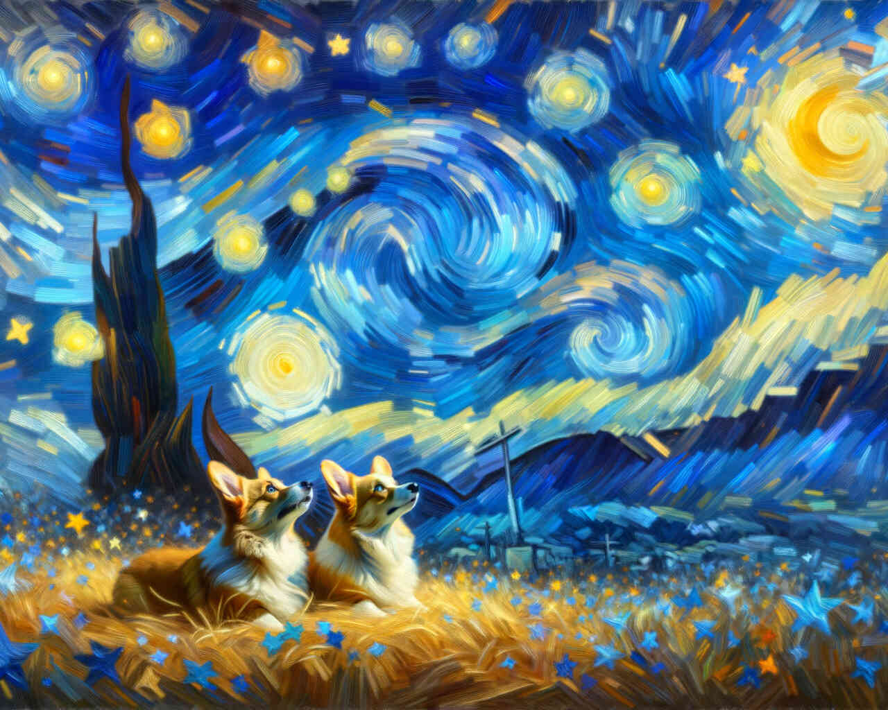 Diamond Painting - Sternenhimmel, Corgi
