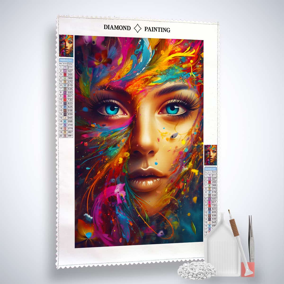 AB Diamond Painting - Colorful Woman - gedruckt in Ultra-HD - AB Diamond, Menschen, Neu eingetroffen, Vertikal