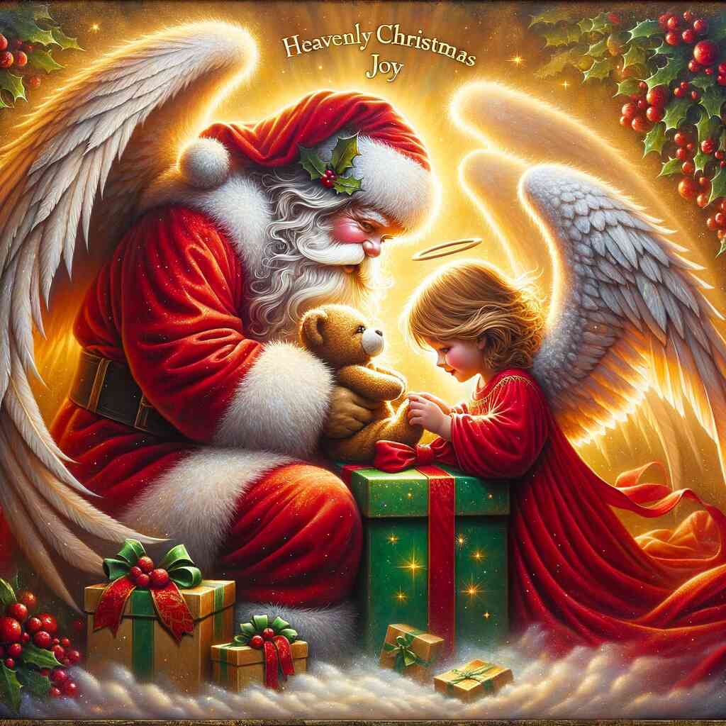 Diamond Painting - Weihnachtsmann und Engel